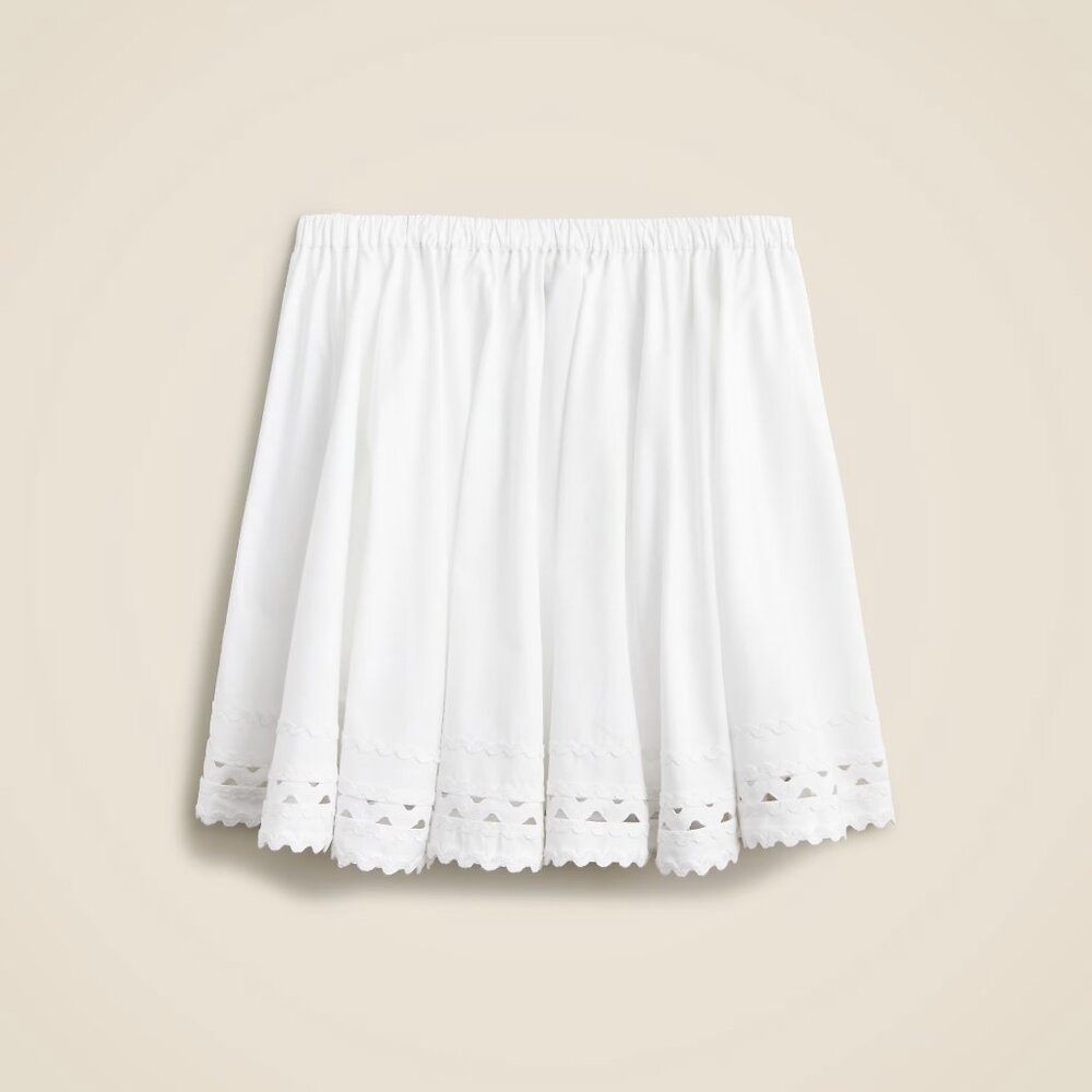 J.Crew Mini skirt with rickrack trim in cotton poplin